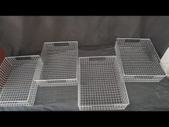 Heat Resistance Stainless Steel Mesh Basket Custom Size 304 316 For Cleaning