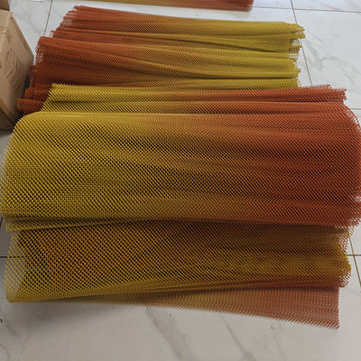 Customized Double tone Aluminium Chain Link Wire Mesh coil Curtain ceiling for Hotel or restaurant interior architectural decoration