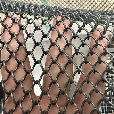 Graphite black Aluminium Chain Link Wire Mesh coil Curtain ceiling for Hotel or restaurant interior architectural decoration