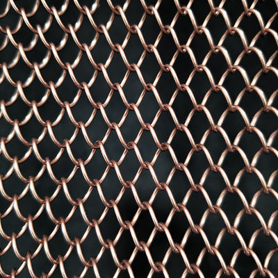 Metal Mesh Curtain Bronze finish Hanging Wire Mesh Room Dividers For Ceiling