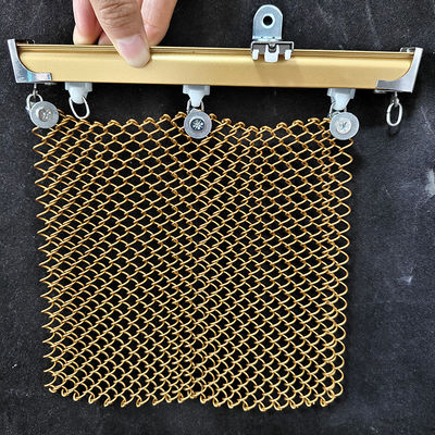 Gold Flexible Aluminium Metal Chain Link Cpol Drapery Decorative Wire Mesh Curain