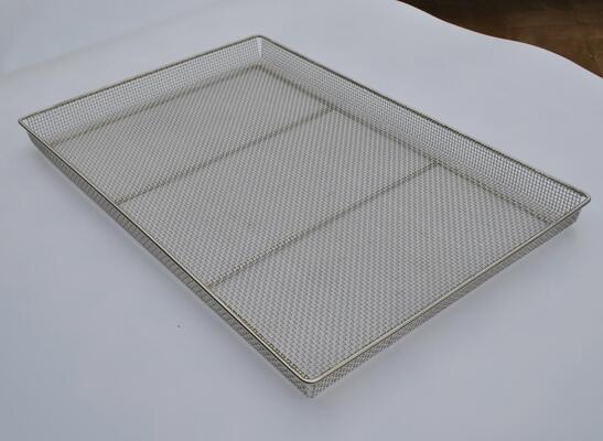Food Grade Metal Woven Fine 80x100 40*60cm ss304 316 Stainless Steel Wire Mesh Tray for Oven Bakery Drying Baking Cake Cooling Dehyrator