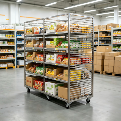 Detachable Trays Bakery Rack Trolley with 300-500kg Load Capacity and 10-40 Tier Count for Bread Cooling Rack