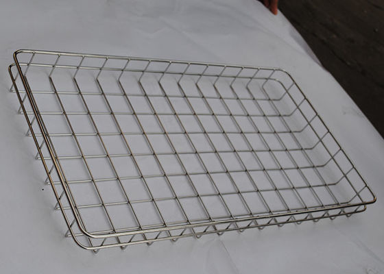 2.0mm স্টেইনলেস স্টীল তারের জাল ট্রে সিলভার পালিশ