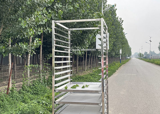 60 X 40cm ফুড বেকারি বেকিং ওভেন ট্রেগুলির জন্য 201 স্টেইনলেস স্টিল র্যাক ট্রলি